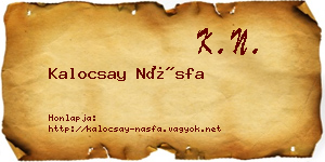 Kalocsay Násfa névjegykártya